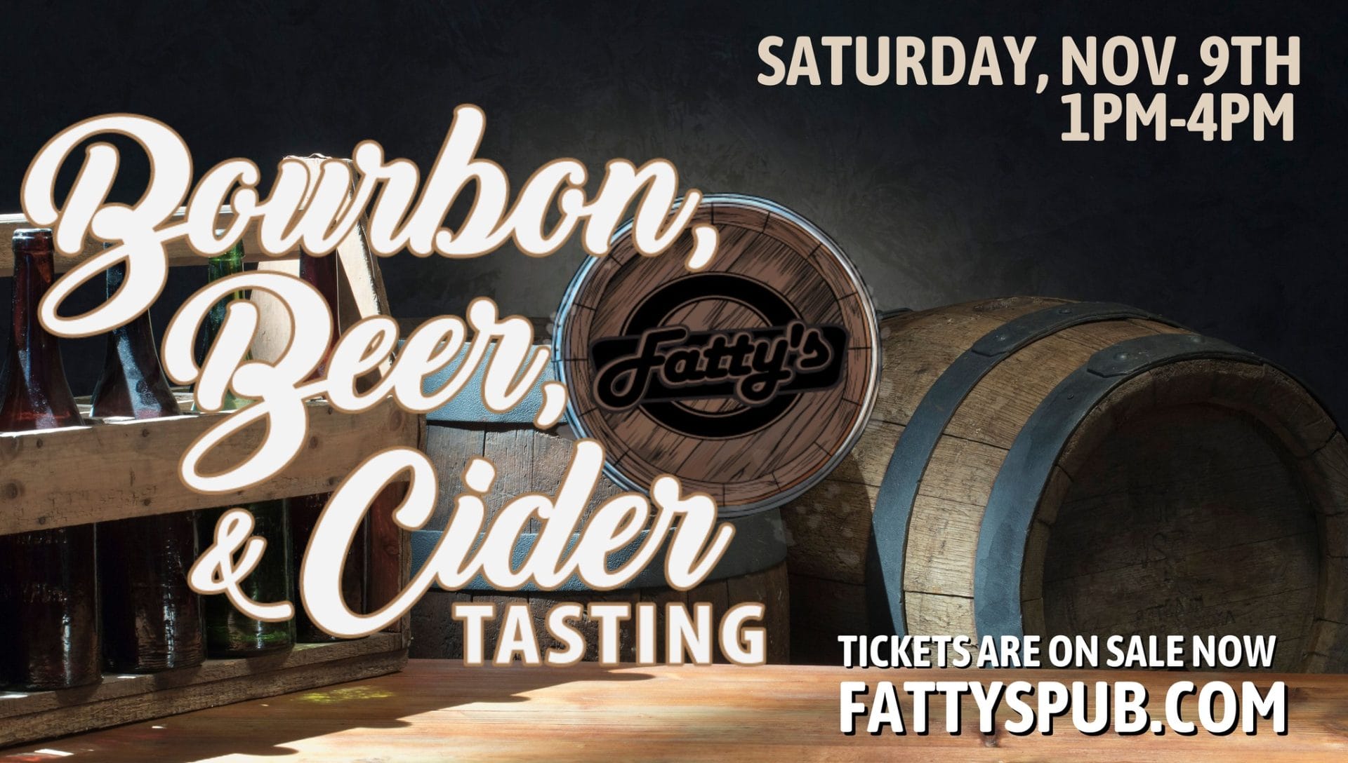 Fatty's Bourbon, beer, cider tasting