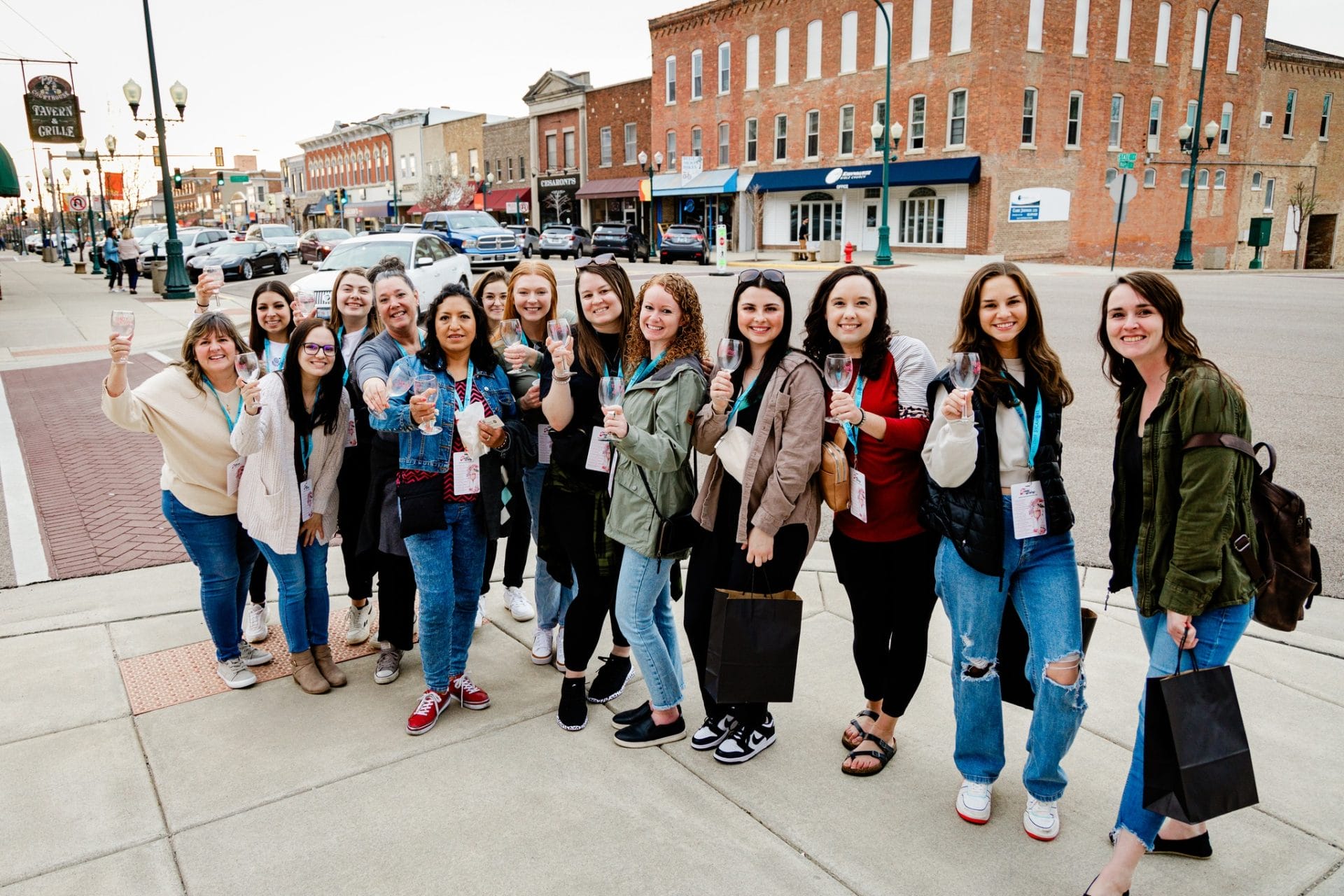 Crowd participating in Taste of Spring in Downtown Sycamore