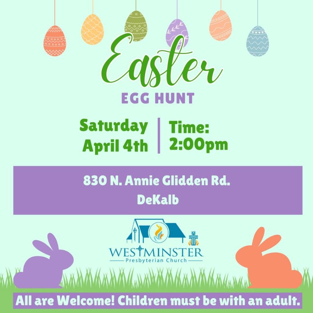 Westminster Presbyterian Church Easter Egg Hunt flyer 2026