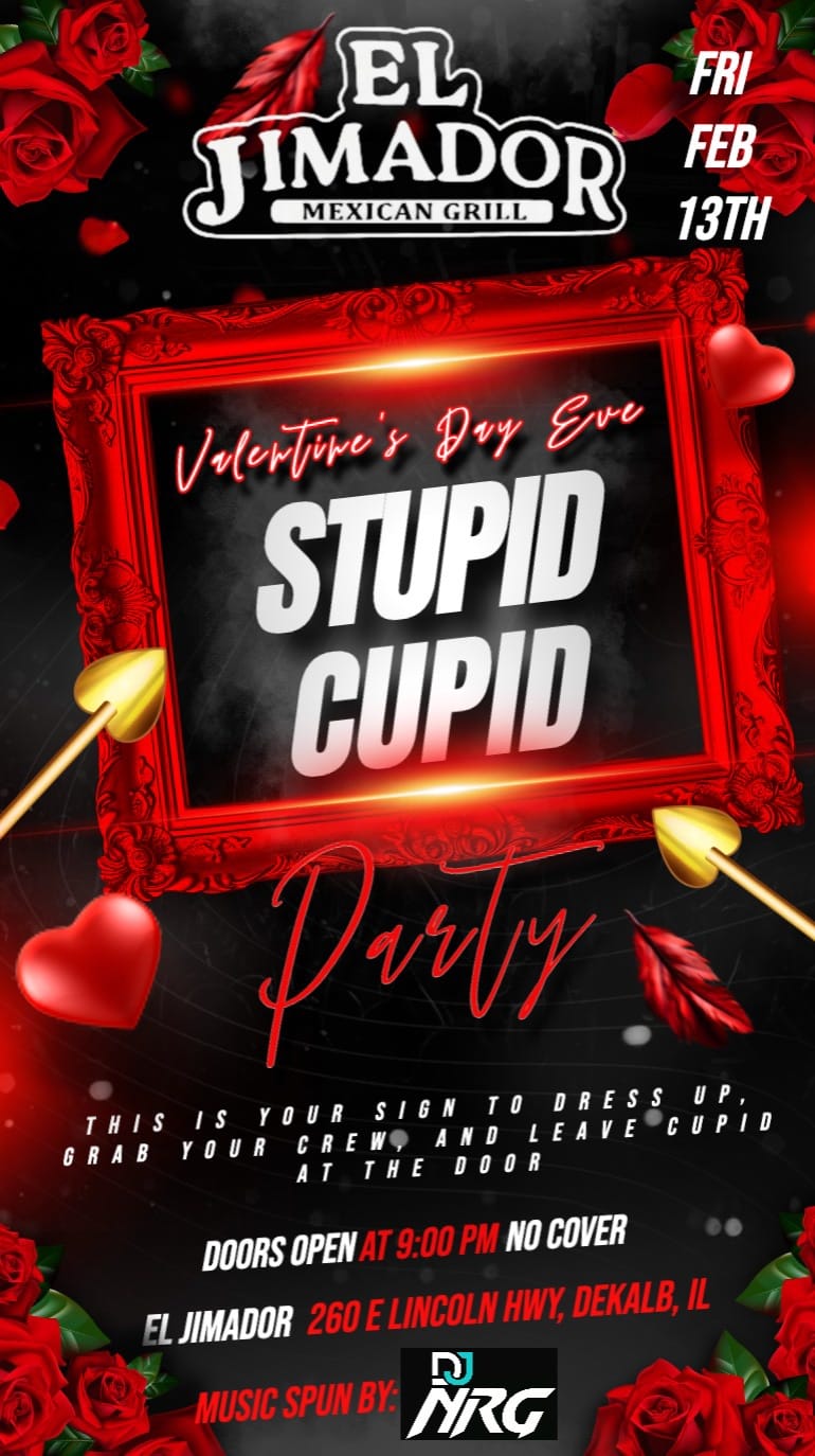 stupid cupid party at El Jimador flyer