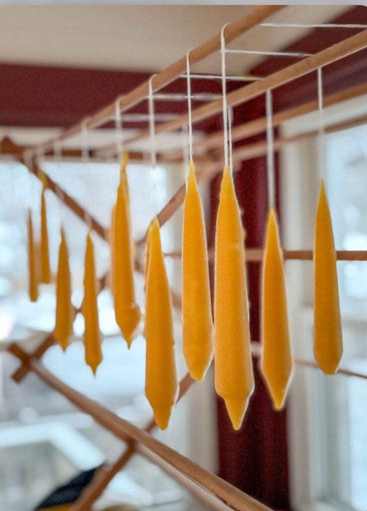 Beeswax Candles hanging