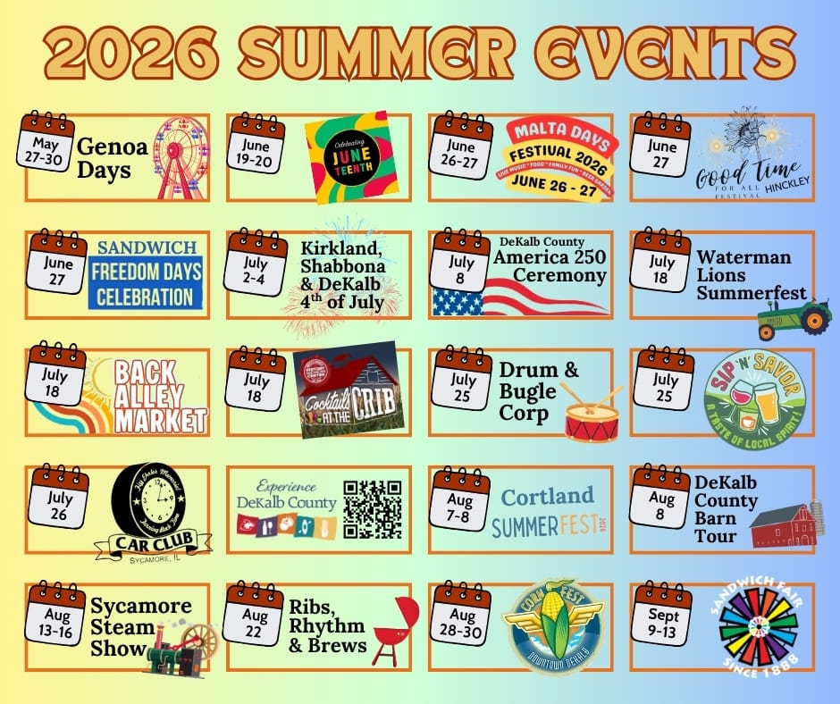 graphic list of 2026 summer events in dekalb county